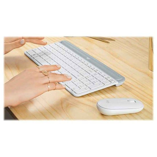 Logitech Mk470 Langaton Näppäimistö Ja Hiiri Hopeinen US QWERTY