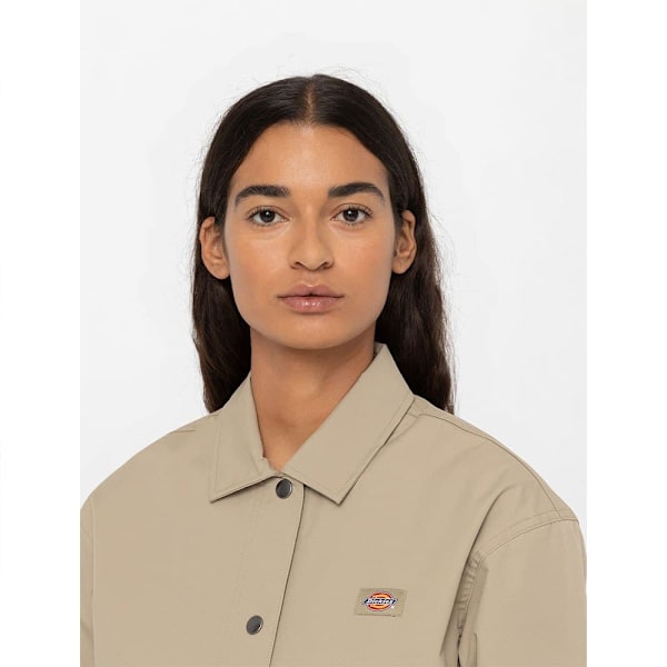 Dickies Oakport Cropped Coach Jakke Grøn L Kvinde