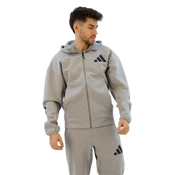 Adidas New Z.n.e Sweatshirt Med Lynlås Grå M / Regular Mand