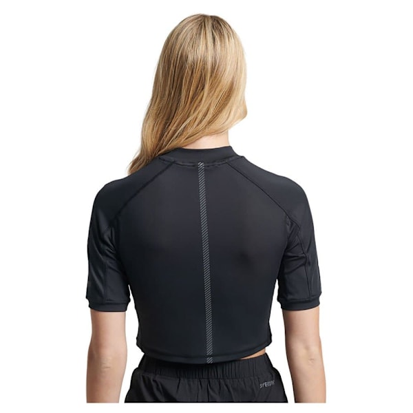 Superdry T-shirt Run 3/4 Tight Crop Sort S Kvinde