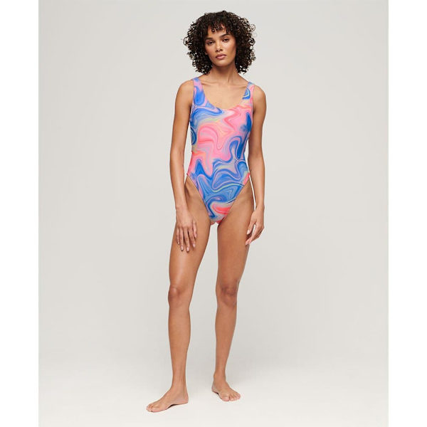 Superdry Print Scoop Back Badetøj Flerfarvet L Kvinde