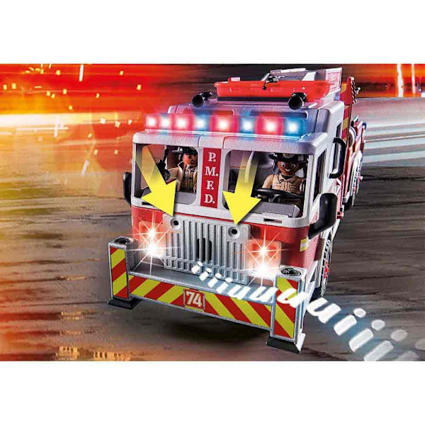 Playmobil Fordon Brandmän: Us Tower Ladder City Action Flerfärgad