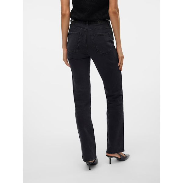 Vero Moda Tessa Straight Li134 Højtaljede Jeans Sort 30 / 32 Kvinde