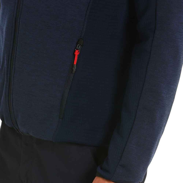 Slam Fleece Active Hood Power Str Blå S Mand