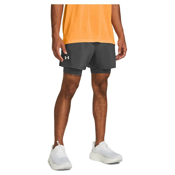 Under Armour Launch 5in 2-in-1 Shorts Grå S Mand
