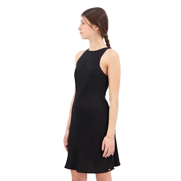 Superdry Kort Kjole Uden ærmer Satin Racer Sort XS Kvinde