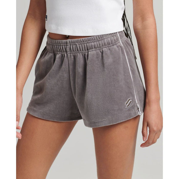 Superdry Shorts Code Sl Velour Grå XL Kvinna