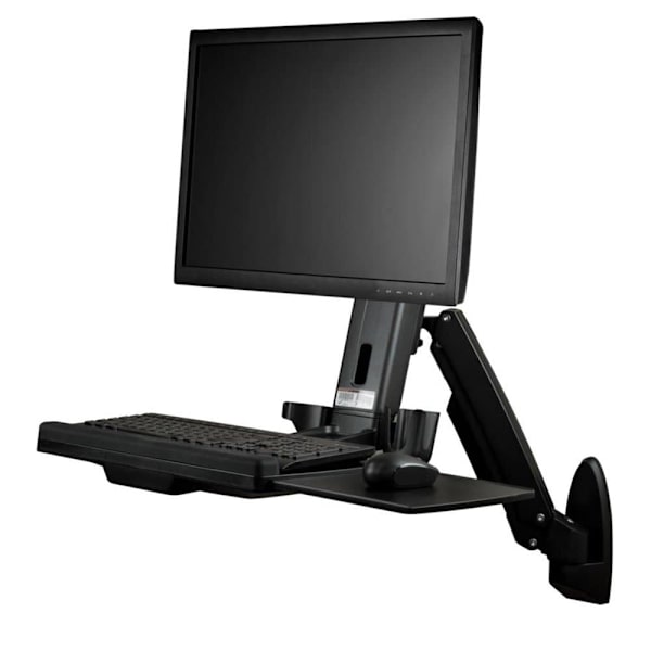 Startech Sit Stand Desk Wall Mount One Monitor Musta