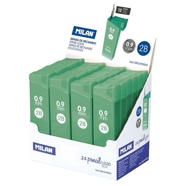 Milan Display Box 24 0.9 Mm 12 Reserv Leads 0.9 Mm Silver