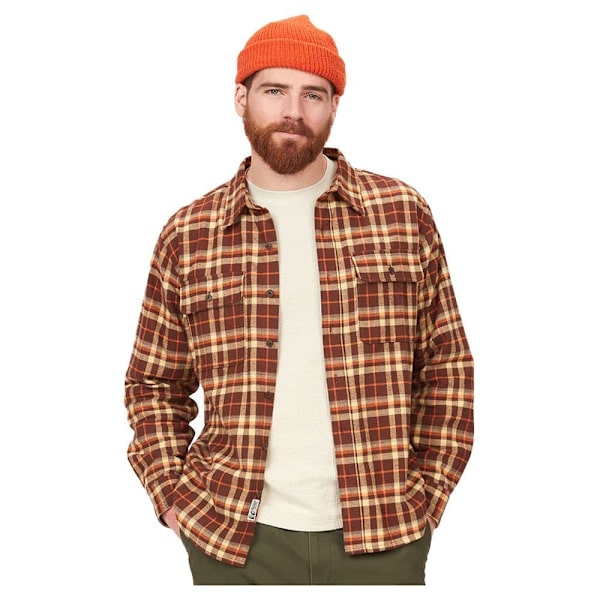Marmot Doran Midweight Flannel Ls Skjorte Med Lange ærmer Brun L Mand
