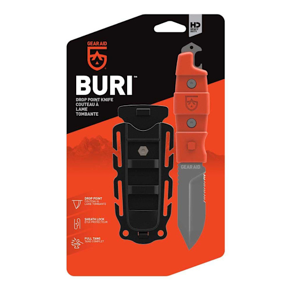 Gear Aid Drop Point Kniv Buri™ Søvfarvet