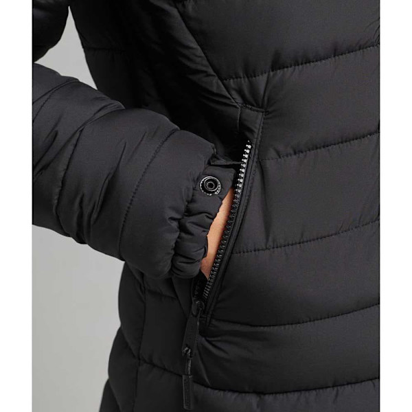 Superdry Jakke Super Long Line Fuji Sort XS Kvinde