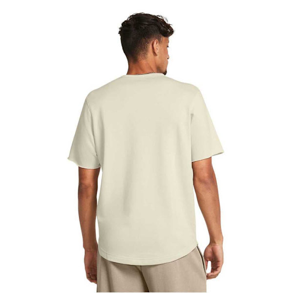 Under Armour Kortærmet T-shirt Rival Terry Colorblock Beige S / Regular Mand