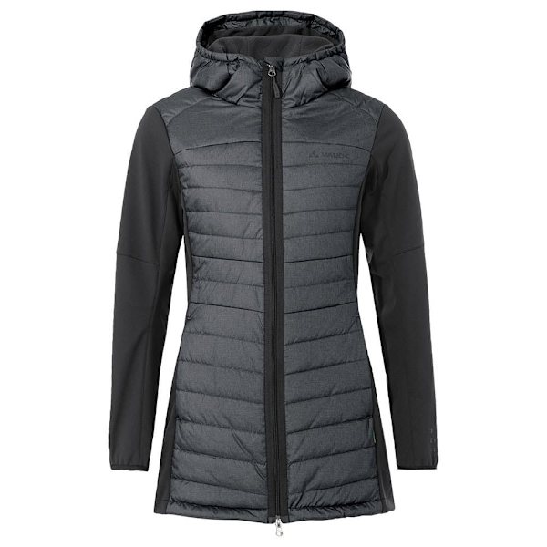 Vaude Skomer Hybrid Parka Fleecejacka Med Huva Grå 38 Kvinna