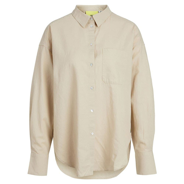 Jack & Jones Jamie Relaxed Linen Jjxx Pitkähihainen Kauluspaita Beige M Nainen