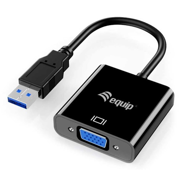 Equip 133384 Usb 3.0 Til Vga M/f Adapter Sort Sort