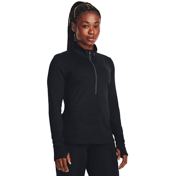 Under Armour T-shirt Med Halv Lynlås Qualifier Run Sort M Kvinde