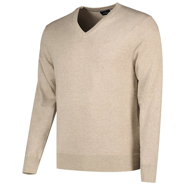 Hackett Hm703083 V-hals Sweater Beige L Mand