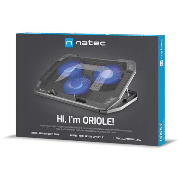 Natec Kylbas För Bärbar Datorspel Oriole 17.3´´ Silver