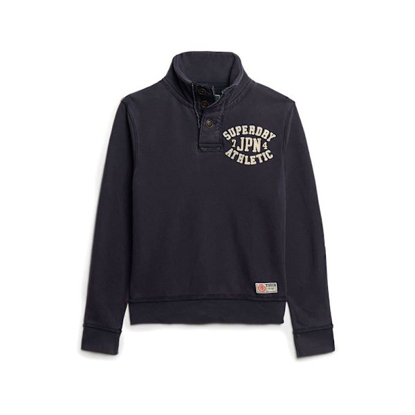 Superdry Vintage Athletic Henley Tröja Blå M Man