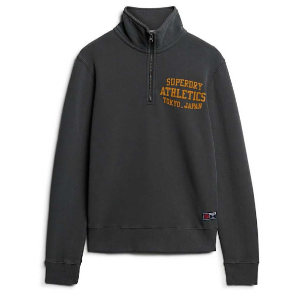 Superdry Track & Field Graphic Collegepaita Puolivetoketjulla Musta M Mies
