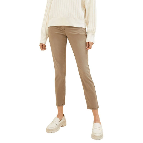 Tom Tailor Tapered Relaxed Byxor Beige 34 / 28 Kvinna