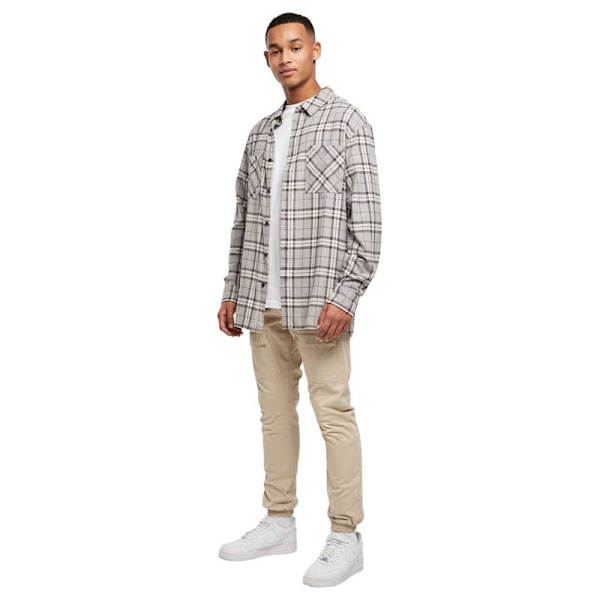 Urban Classics Lang ærmet Skjorte Oversized Check Grå L Mand