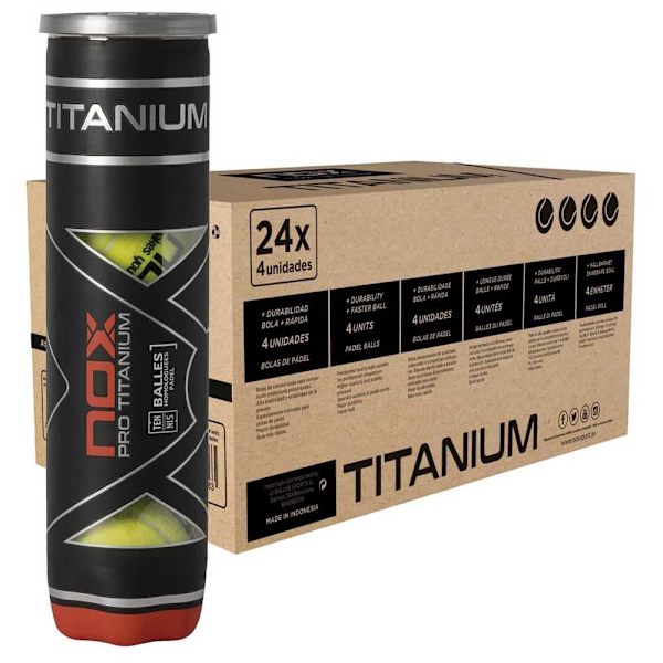 Nox Padel Bollar Box Pro Titanium Gul 24 x 4 Balls