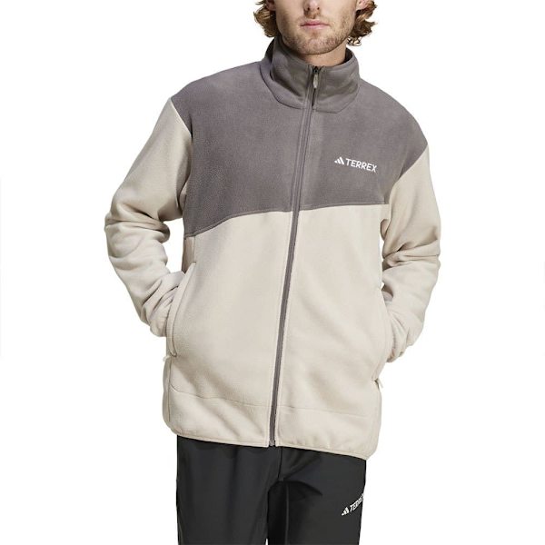 Adidas Terrex Multi Fleecejakke Med Fuld Lynlås Beige S Mand