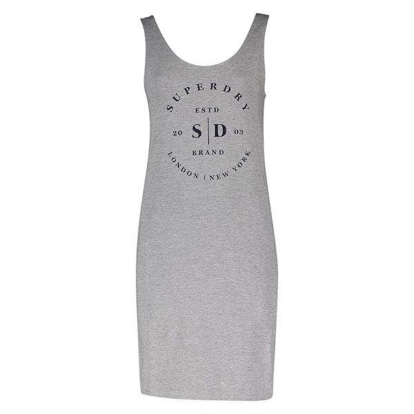 Superdry Kort Klänning Mini Graphic Bodycon Grå XS Kvinna
