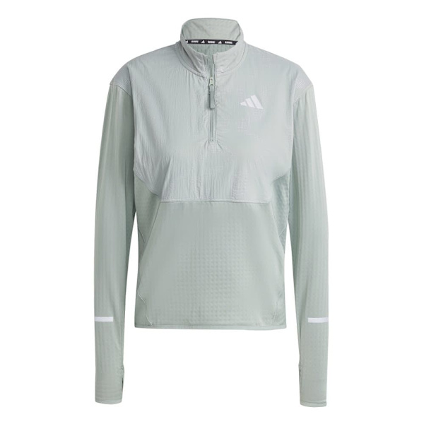 Adidas Ultimate Hi Vis Reflective Halv Lynlås Sweatshirt Grøn M Kvinde