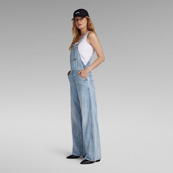 G-star Leg Dungaree Straight Fit Overall Blå XS Kvinna