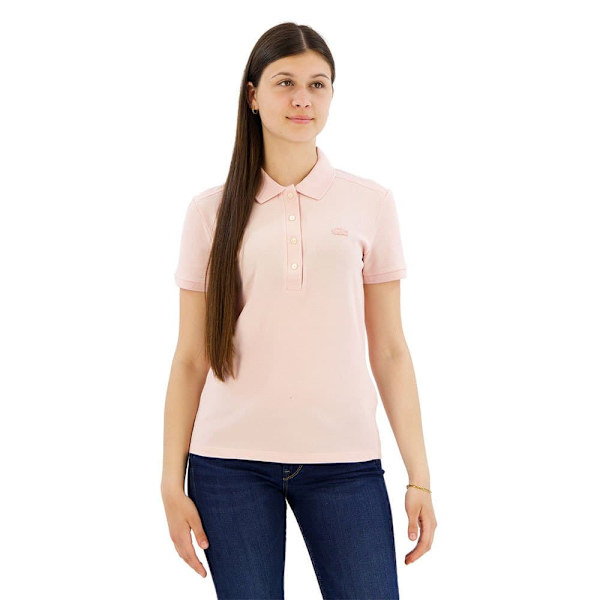 Lacoste Lyhythihainen Poolopaita Stretch Cotton Piqué Pinkki 40 Nainen