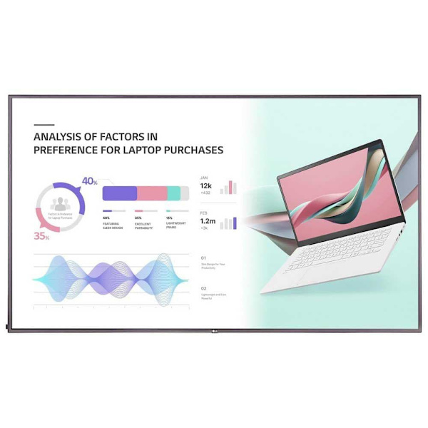 Lg Overvåge 75uh5j-m 75´´ 4k Led Transparent Sort
