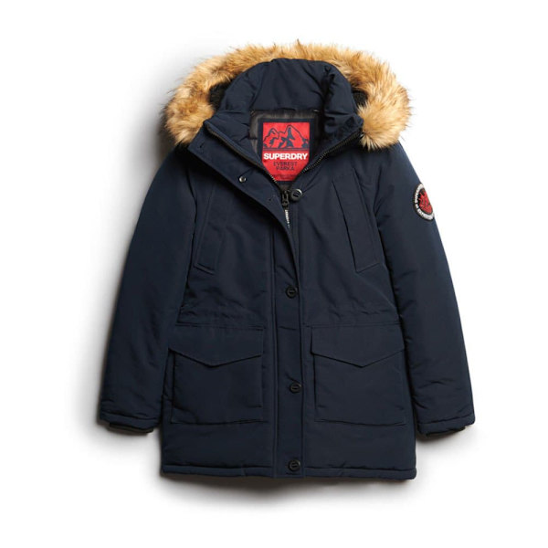 Superdry Parkas Everest Faux Fur Blå XS Kvinna