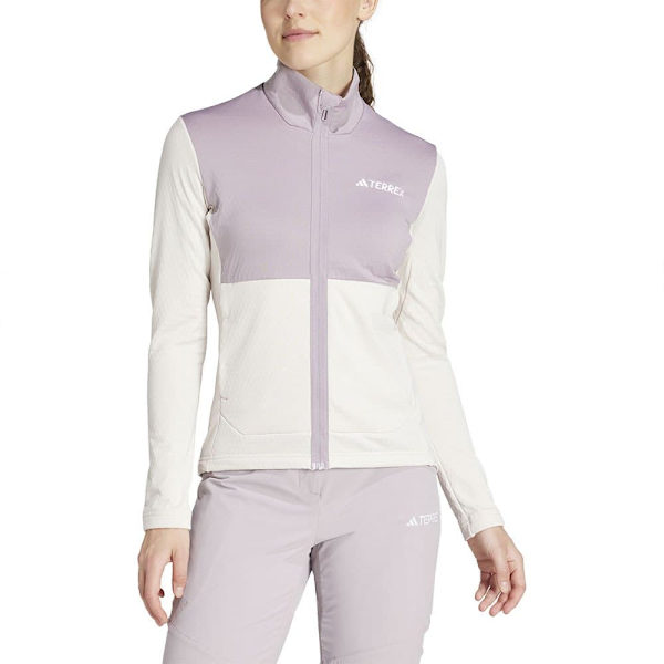 Adidas Terrex Multi Light Fleecejacka Med Dragkedja Vit,Grå S Kvinna
