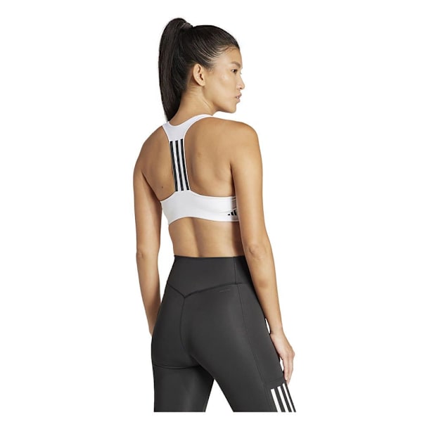 Adidas Powerimpact 3 Stripes Sport-bh Med Medium Stöd Vit L / AB Kvinna