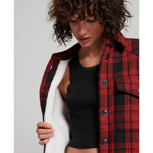 Superdry Paita Vintage Borg Check Overshirt Punainen S Nainen