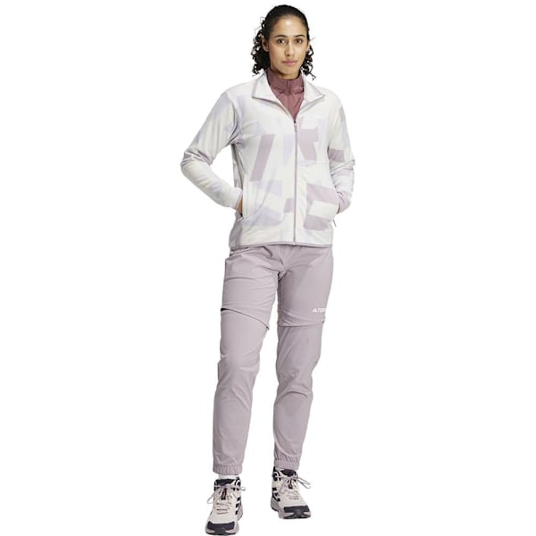 Adidas Terrex Multi Printed Fleecejacka Med Dragkedja Vit M Kvinna
