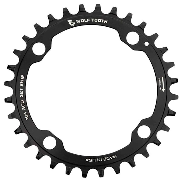 Wolf Tooth Kæderring Shimano 12s 104 Bcd Sort 36t