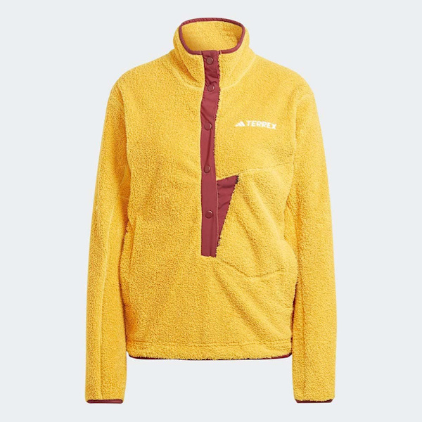 Adidas Fleece Med Fuld Lynlås Organiser Xploric High-pile-fleece Pullover Gul L Kvinde