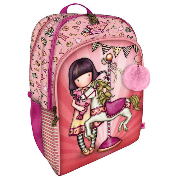 Santoro London Reppu Gorjuss™ Fairground Carousel 33l Pinkki