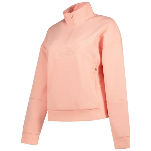 Superdry Sport Tech Relaxed Half Halv Lynlås Sweatshirt Orange L Kvinde