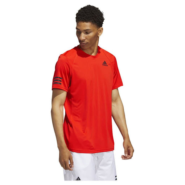 Adidas Kortärmad T-shirt Club 3 Stripe Orange XL Man