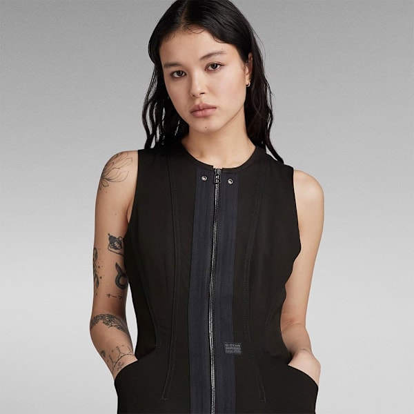 G-star Lang Kjole Uden ærmer Corset Flare Sort 2XS Kvinde