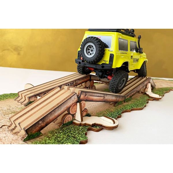 Crawler Park Bro Som Korsar Hinder Rc 1/24 Avlägsen Kontrollera Flerfärgad