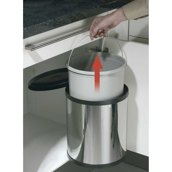 Hailo Roskakori Compact-box 15l Hopeinen