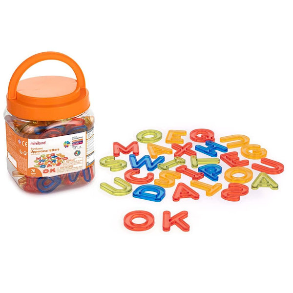 Miniland Mayculous Translucent Letters Oranssi