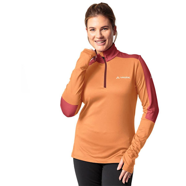 Vaude Långärmad T-shirt Med Halv Dragkedja Livigno Ii Orange 40 Kvinna