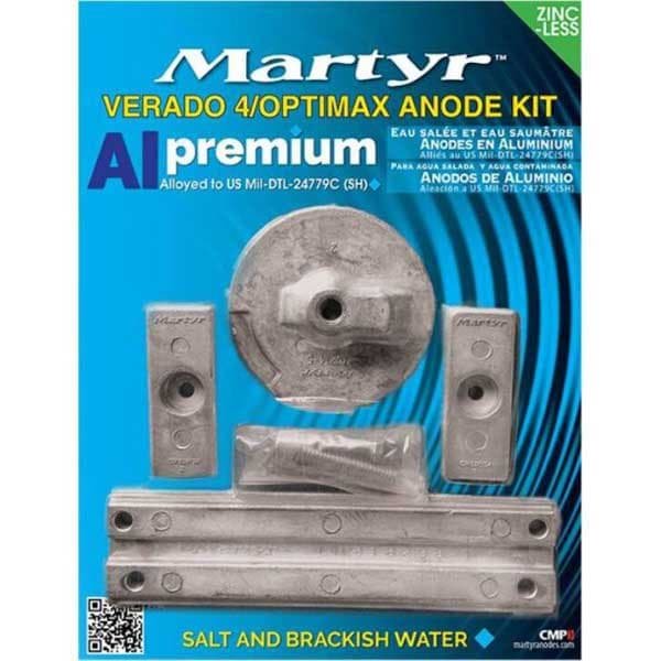Martyr Anodes Aluminium Anode Sæt Mercury Verado L4 Optimax Søvfarvet
